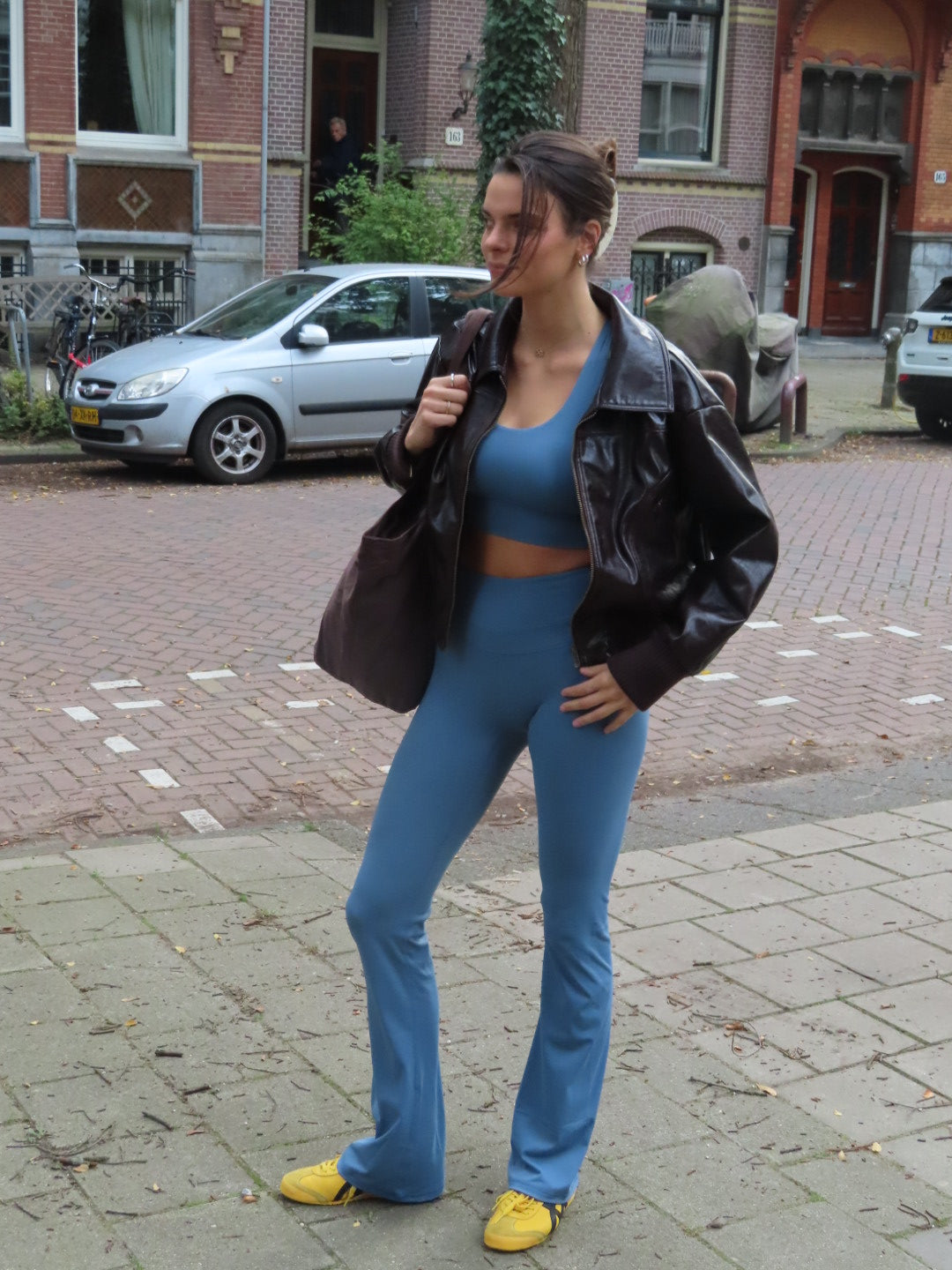 Straight High-Rise Leggings - Blue