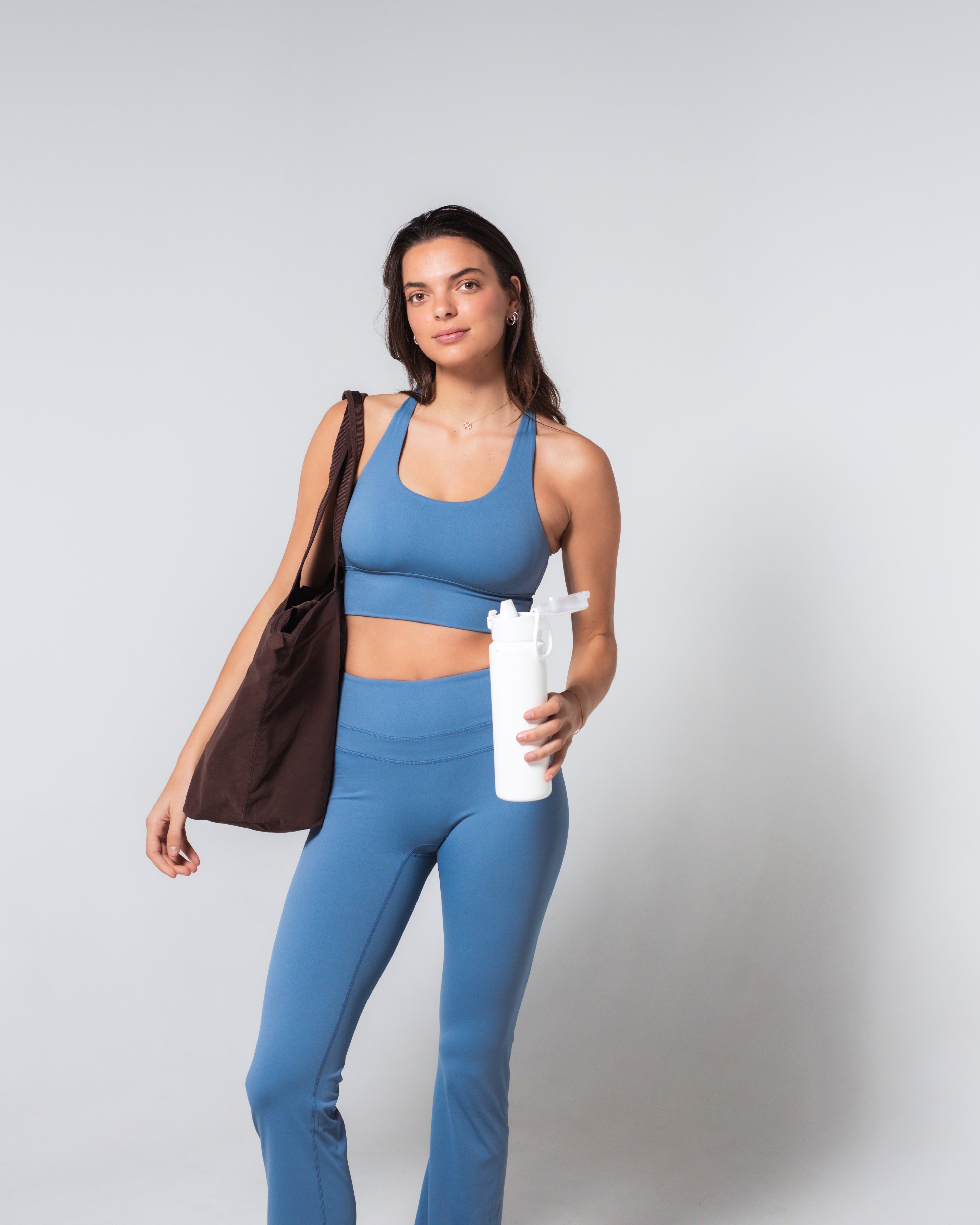 Crossed Strappy Bra - Blue