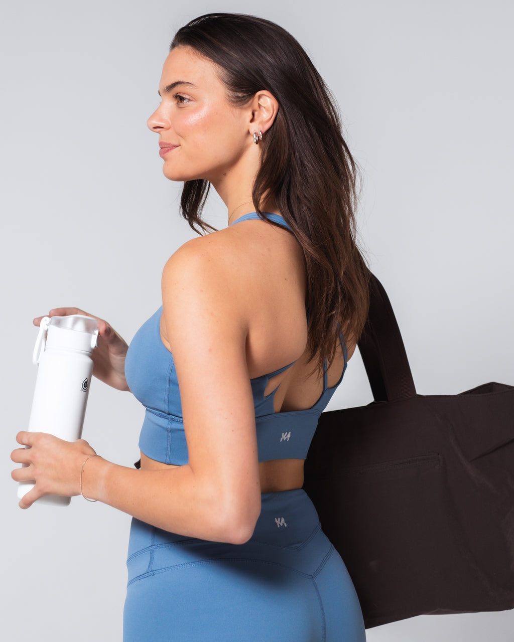 Crossed Strappy Bra - Blue