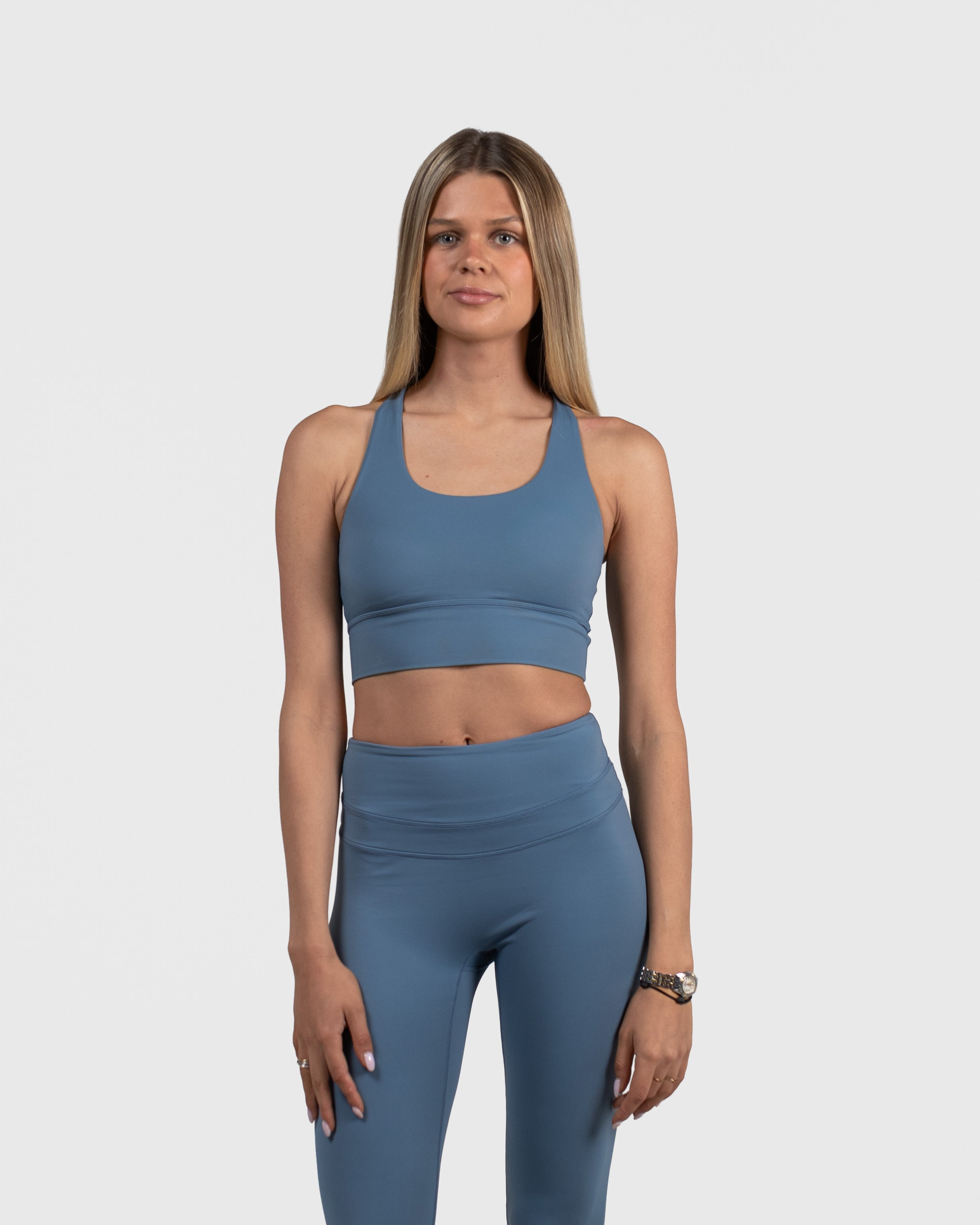 Crossed Strappy Bra - Blue