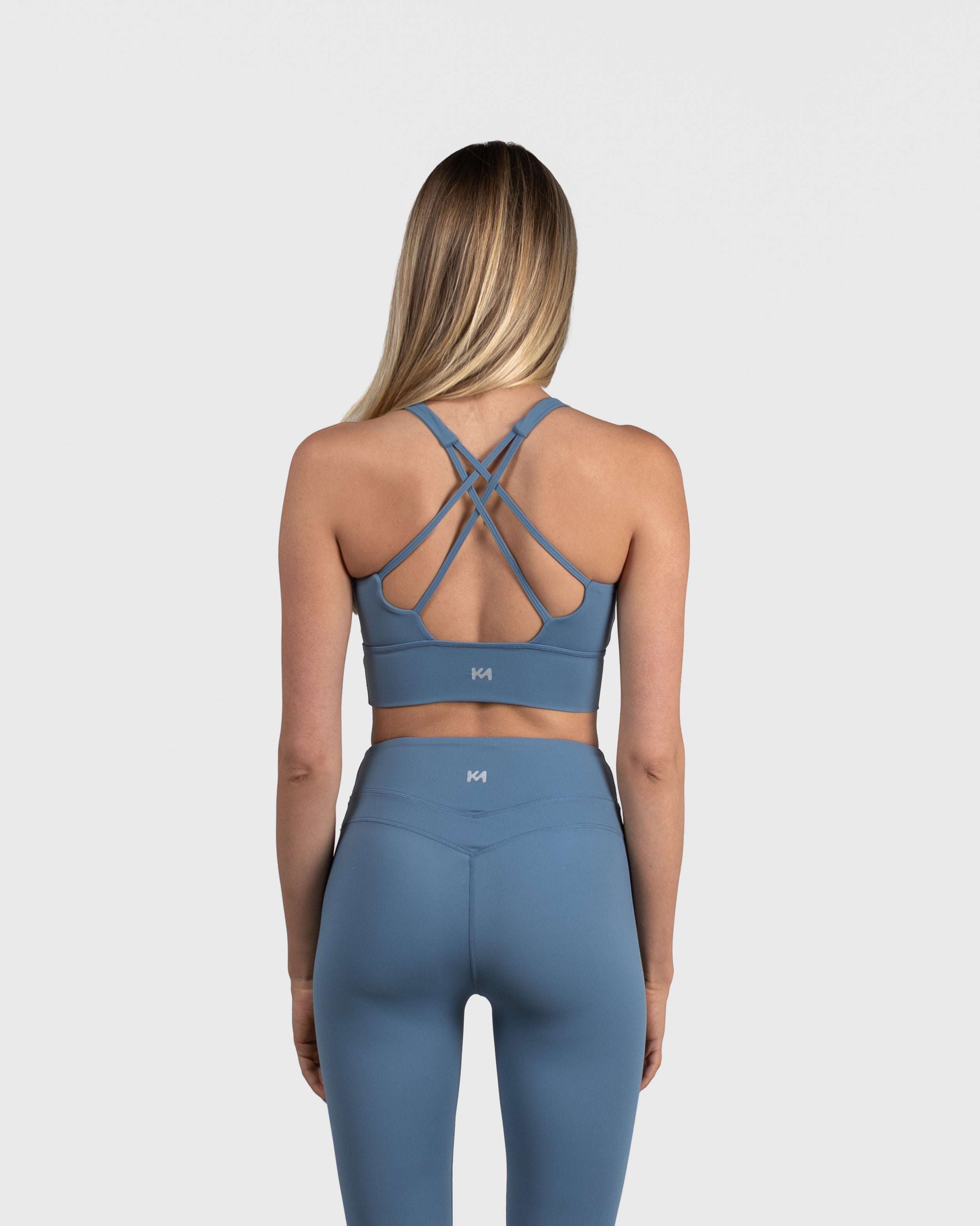 Crossed Strappy Bra - Blue